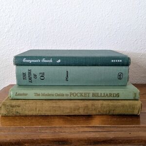 #5 Stack of 4 hardcover green vintage books